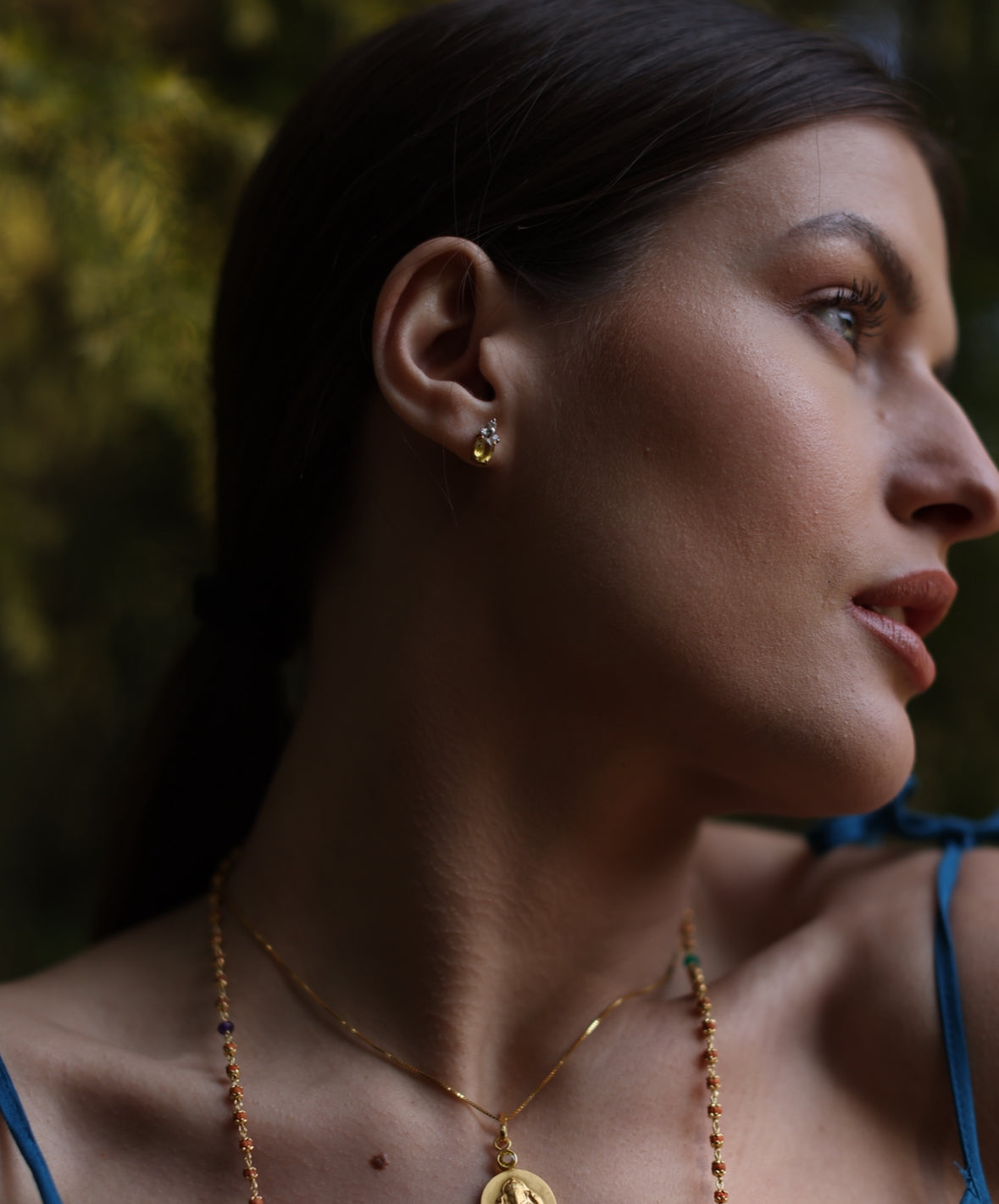 Emerald & Diamond Earrings with 18kt Gold