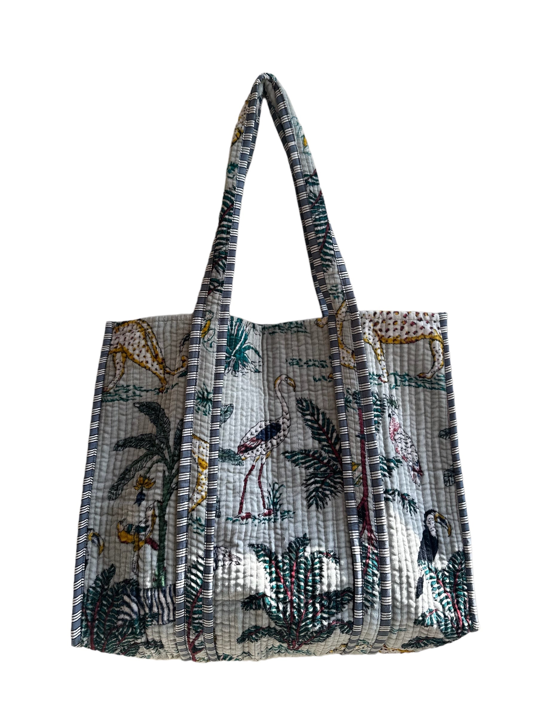 Velvet Tote- Tiger Print