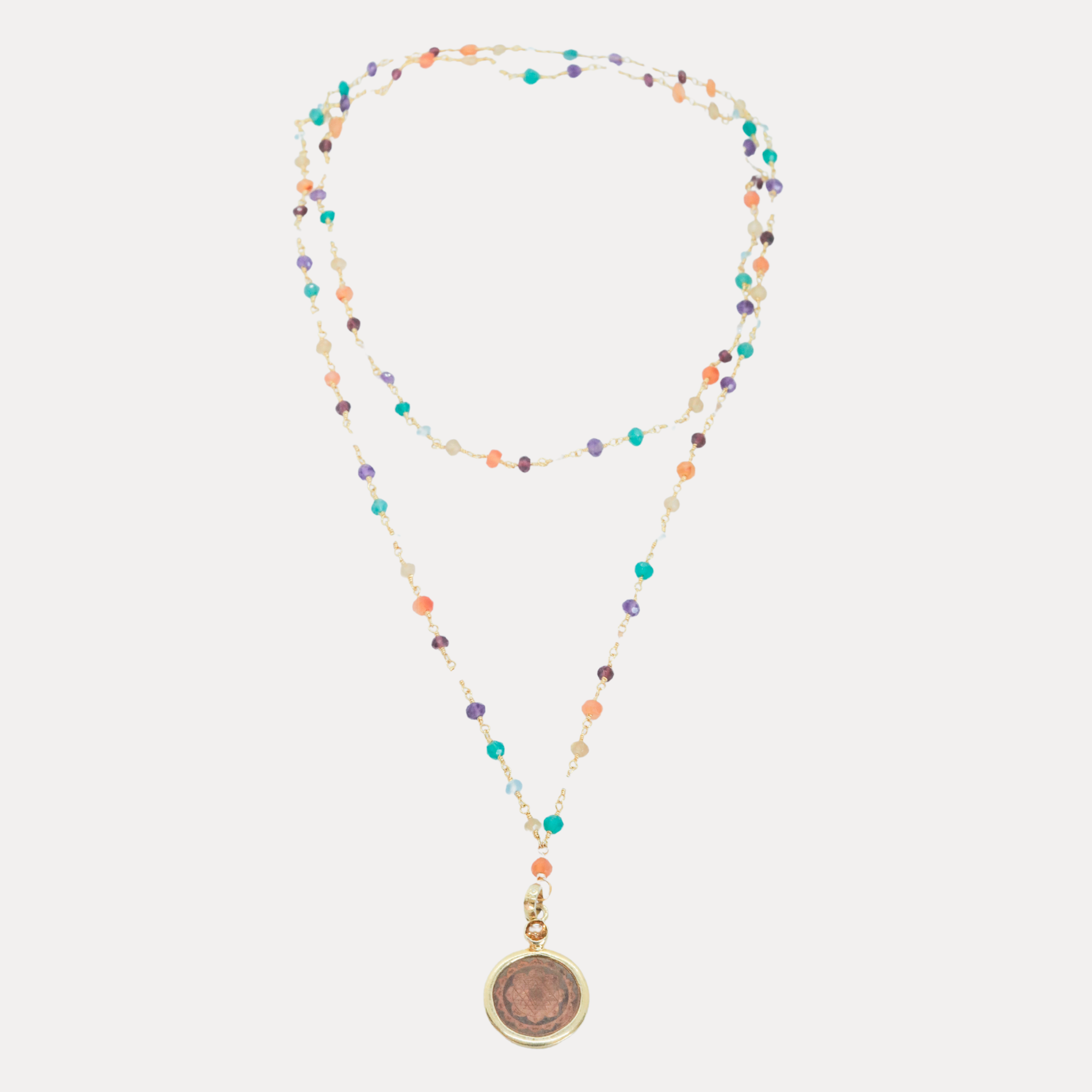 Inner Joy Multi Stone Sri Yantra Necklace