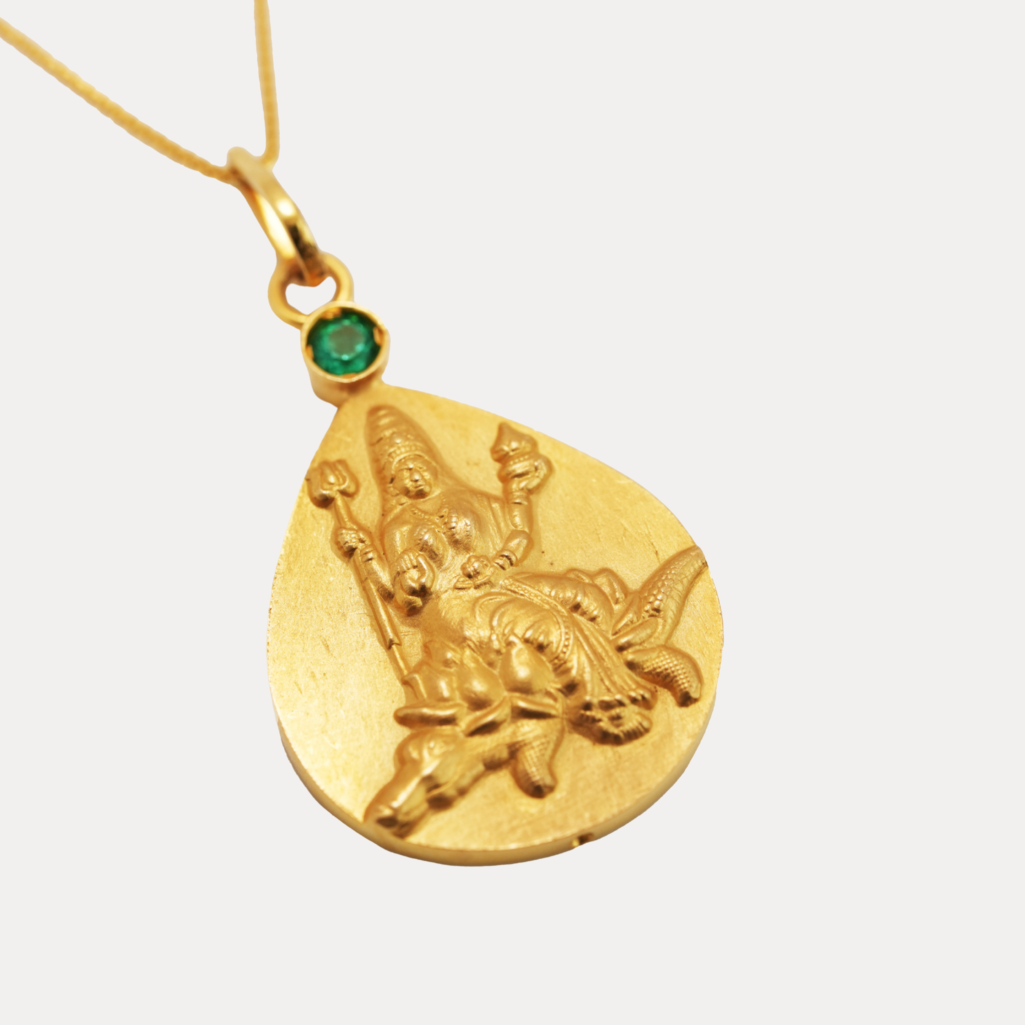 Ma Ganga Pendant Necklace 18kt Gold with Emerald
