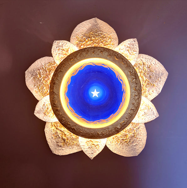 Meditation Art- Lotus Spiritual Eye Light Sculpture