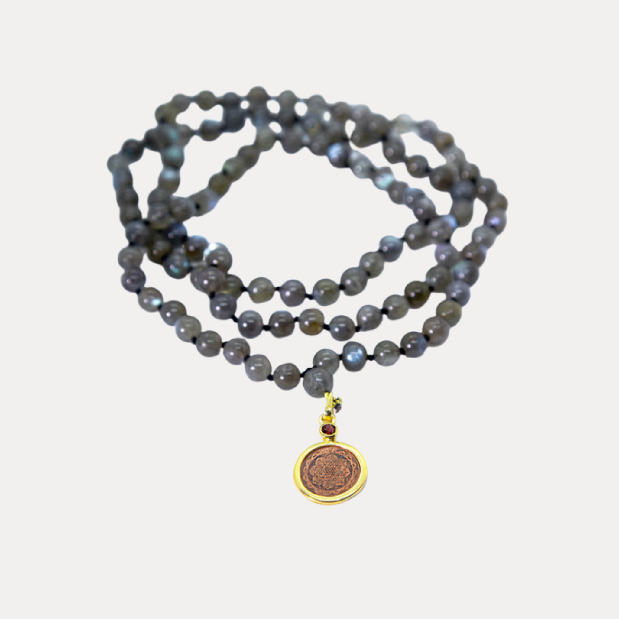 Labradorite Sri Yantra Japa Mala