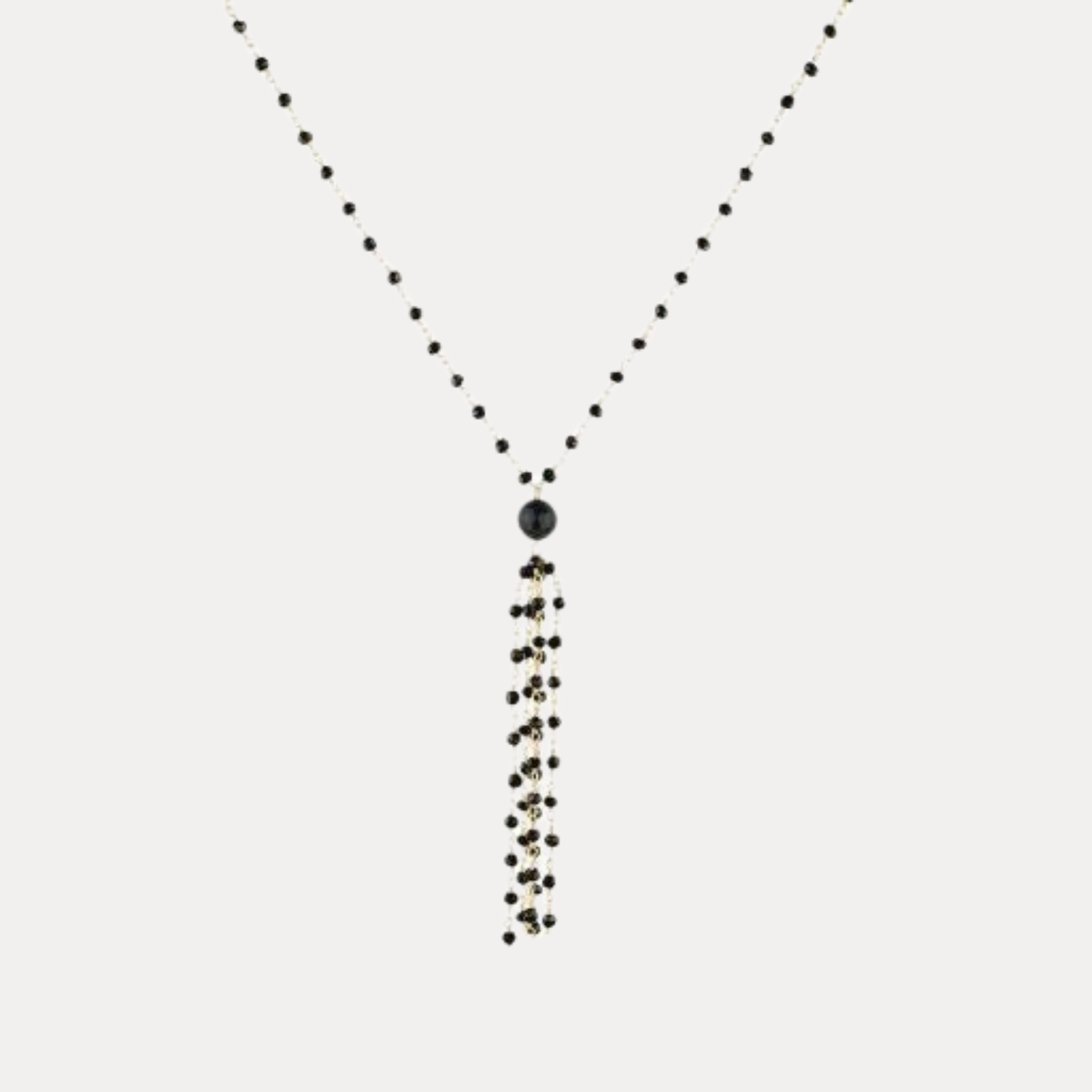 Black Onyx with Tassle Necklace