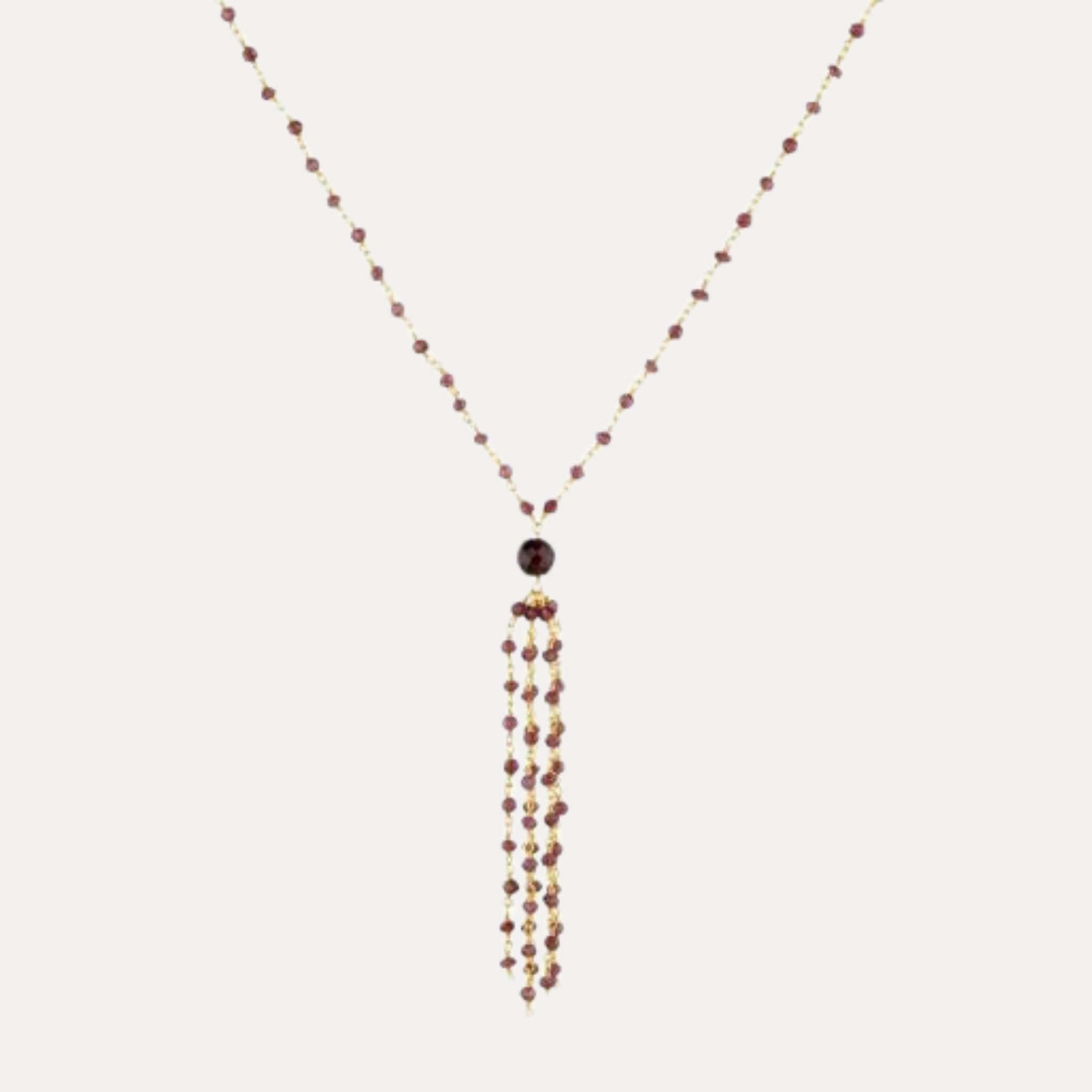 Garnet with Tassle Necklace