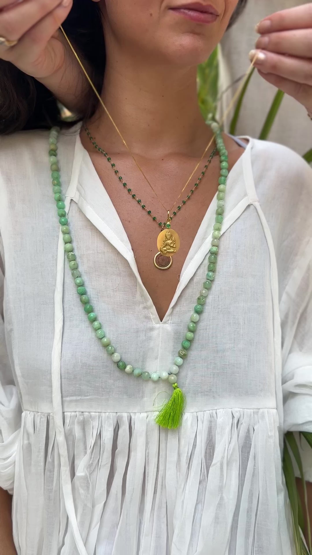 Green Tara Gold Pendant Video