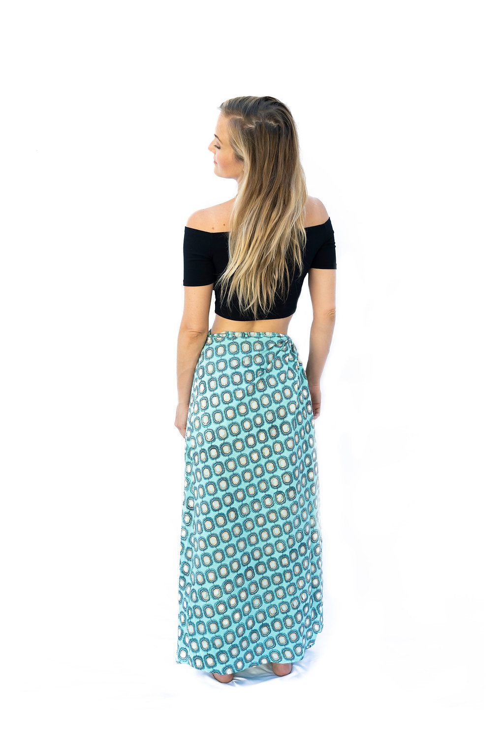 Sati Wrap Skirt- Blue - The Sattva Collection