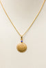 14kt Gold Sri Yantra Pendant Mounted with Blue Sapphire on 18kt Gold Chain - The Sattva Collection