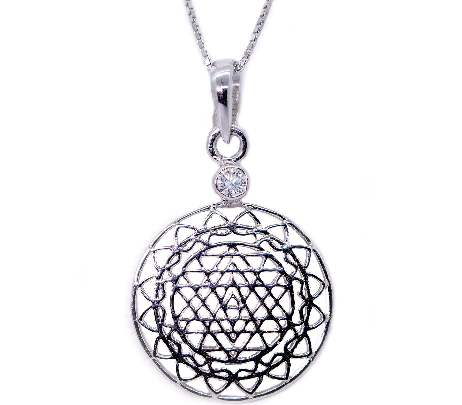 14Kt Gold Sri Yantra Pendant Necklace Holiday Offering