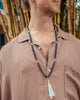 Lavastone mala with Crystal Quartz counter beads