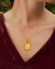 Green Tara Pendant Necklace 18kt Gold with Emerald