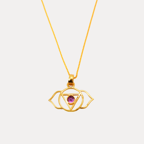 14kt gold Agya Chakra apendant Necklace