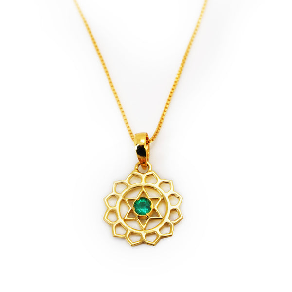 14kt Gold Anahata Chakra Pendant Necklace