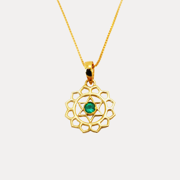 14kt Gold Anahata Chakra Pendant Necklace