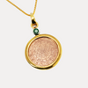 Copper & Emerald with 14kt Gold Sri Yantra Pendant Necklace