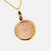Copper and Ruby with 14Kt Gold Sri Yantra Pendant Necklace