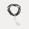 Lavastone mala with Crystal Quartz counter beads