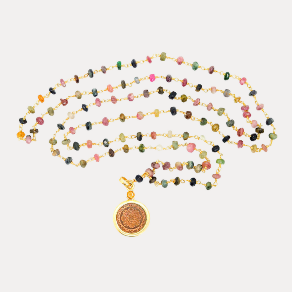 Tourmaline Sri Yantra Necklace