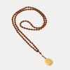 Shiva Rudraksha Pendant Mala  18kt Gold with Blue Sapphire