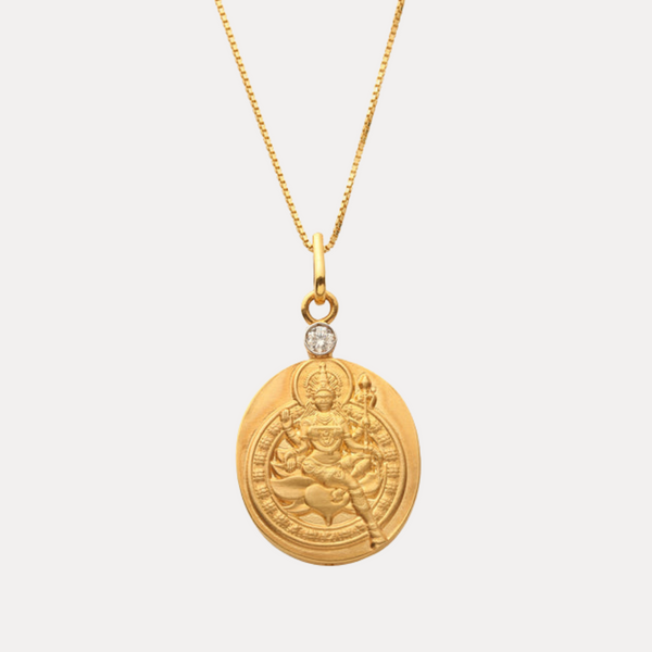 Bhuvaneswari Pendant Necklace 18kt Gold with Diamond Mount
