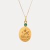 Saraswati Pendant Necklace 18kt Gold with Emerald Mount