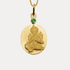 Green Tara Pendant Necklace 18kt Gold with Emerald