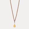 Shiva Rudraksha Pendant Mala  18kt Gold with Blue Sapphire