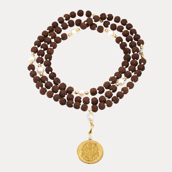 Lalita Devi Rudraksha Mala 18kt Gold and Diamond
