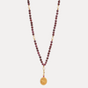 Durga Pendant 18kt Gold & Ruby Japa Mala