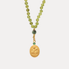 Saraswati Japa Mala 18kt Gold Pendant with Peridot