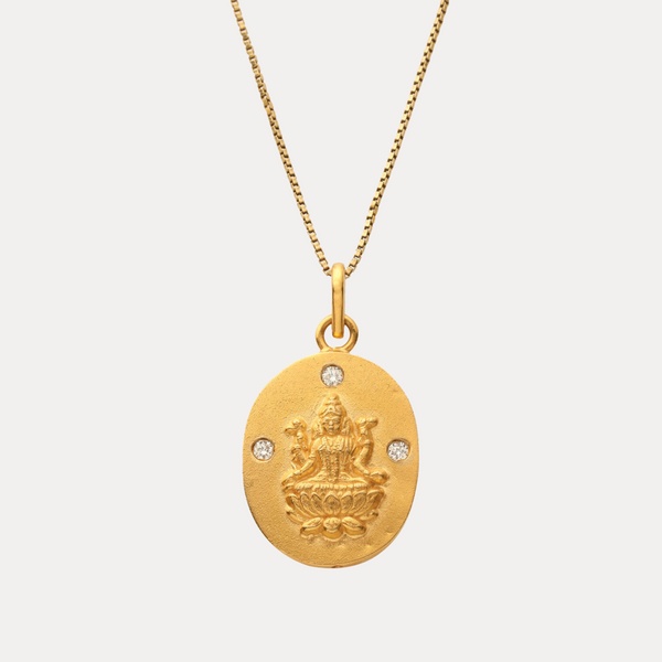 Lakshmi Pendant Necklace 18kt Gold with Diamond