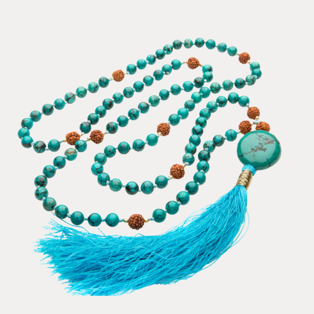 Lila Mala- Turquoise & Rudraksha