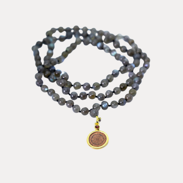 Labradorite Sri Yantra Japa Mala