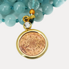 Aquamarine & Clear Crystal Sri Yantra Japa Mala