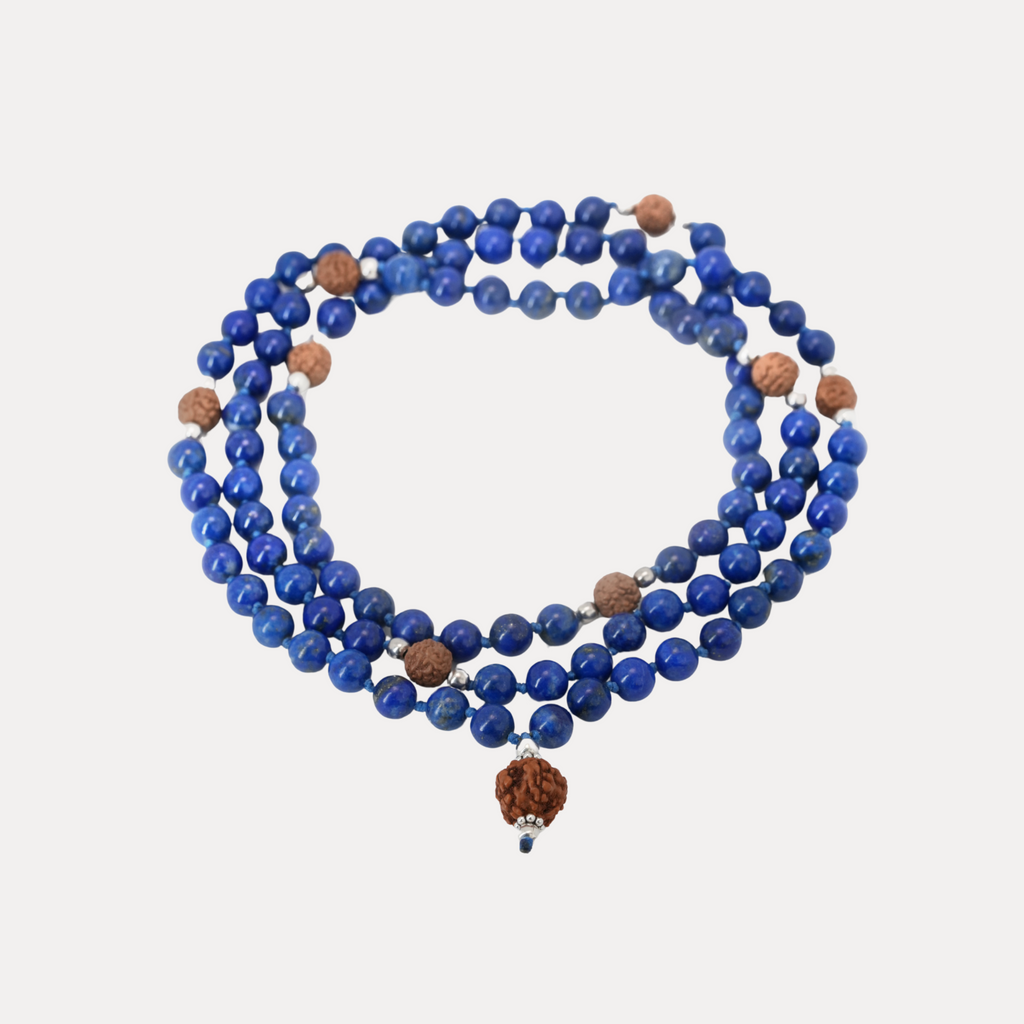 Lapis & Rudraksha Mala
