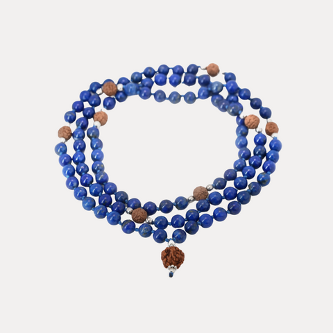 Lapis & Rudraksha Mala