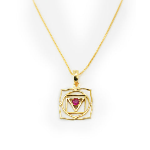 14kt gold Muladhara Chakra Pendant Necklace