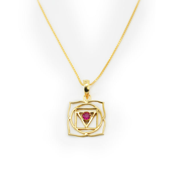 14kt gold Muladhara Chakra Pendant Necklace