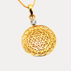 Diamond and 14kt Gold Sri Yantra Pendant Necklace