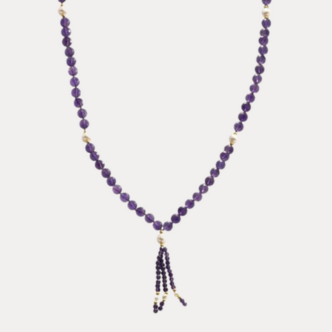 Amethyst and Pearl Mala