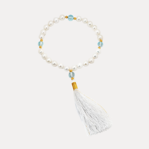 Pearl & Blue Topaz Quartermala