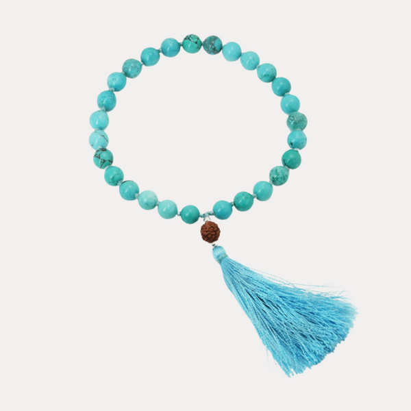 Turquoise & Rudraksha Quartermala