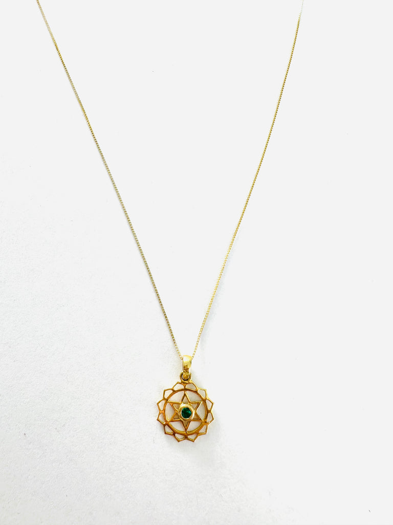 14kt Gold Anahata Chakra Pendant Necklace