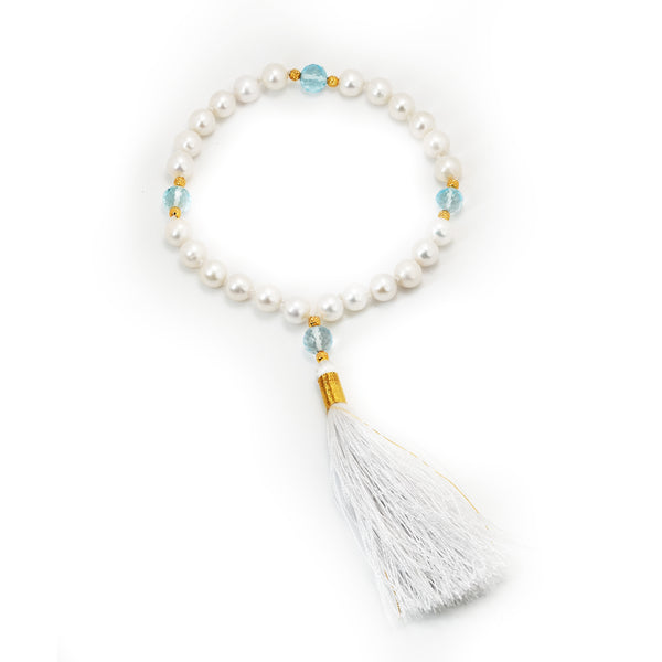 Pearl & Blue Topaz Quartermala