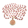 Sri Yantra Pendant Necklace on Ruby Mala - The Sattva Collection