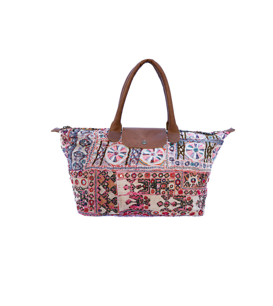 Handstitched Shakti Tote- MultiColors - The Sattva Collection