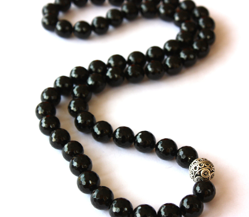 Devi Guru Bead Necklace- Black Onyx - The Sattva Collection