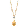 Pearl with Blue Topaz Lakshmi Istha Devata Japa Mala