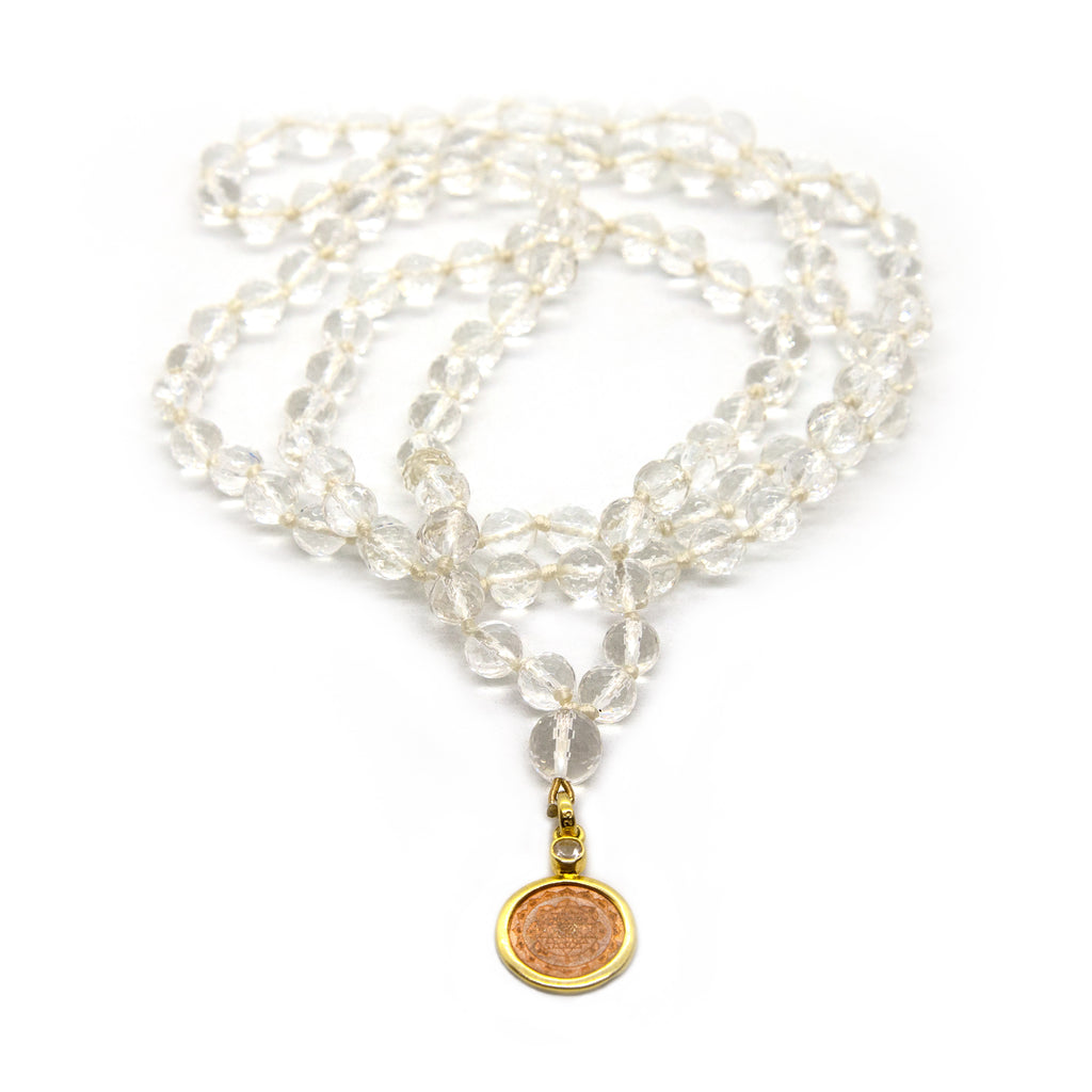 Sri Yantra Japa Mala- Crystal Quartz
