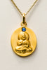 18kt Gold Buddha Pendant with Blue Sapphire Mount - The Sattva Collection