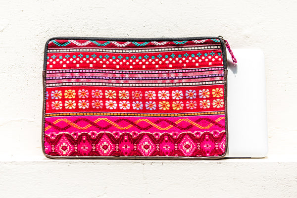 Shakti Laptop Sleeve- Pink - The Sattva Collection